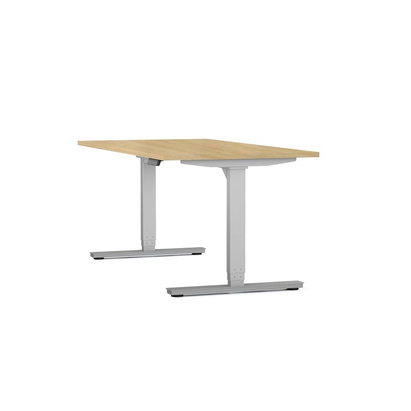 3617350004229-Bureau électrique AXEL -  bureau assis/debout  - L180 cm - plateau imitation chêne clair-P_405153368_1-0