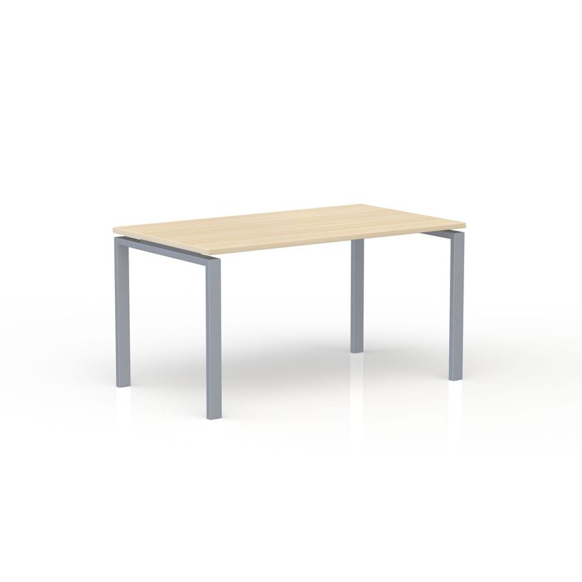 3617350005745-Bureau CONECT - L140 x P80 cm - plateau imitation chêne clair - pieds gris-P_405153632_1-0