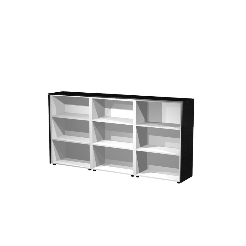 7331920003394-Armoire mi-haute triple Flora - L242,8xP43xH119,8 cm - portes mélaminés - 6 étagères --P_405154478_2-1
