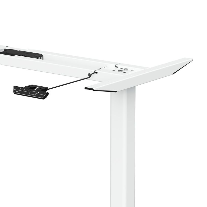 3760350288912-Bureau électrique VICTOR - L100x70cm - Pieds blancs - plateau blanc laqué-P_405156031_4-3