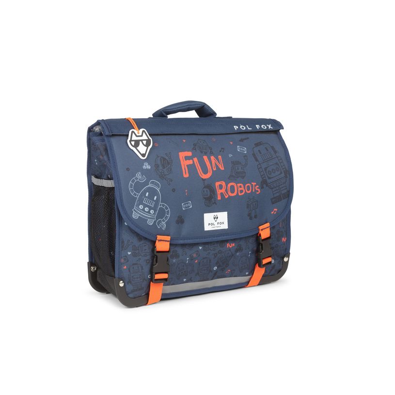 3663842008435-Cartable maternelle réversible Robot - 35 cm - 1 compartiment - bleu - Pol Fox-P_405164611_1-0
