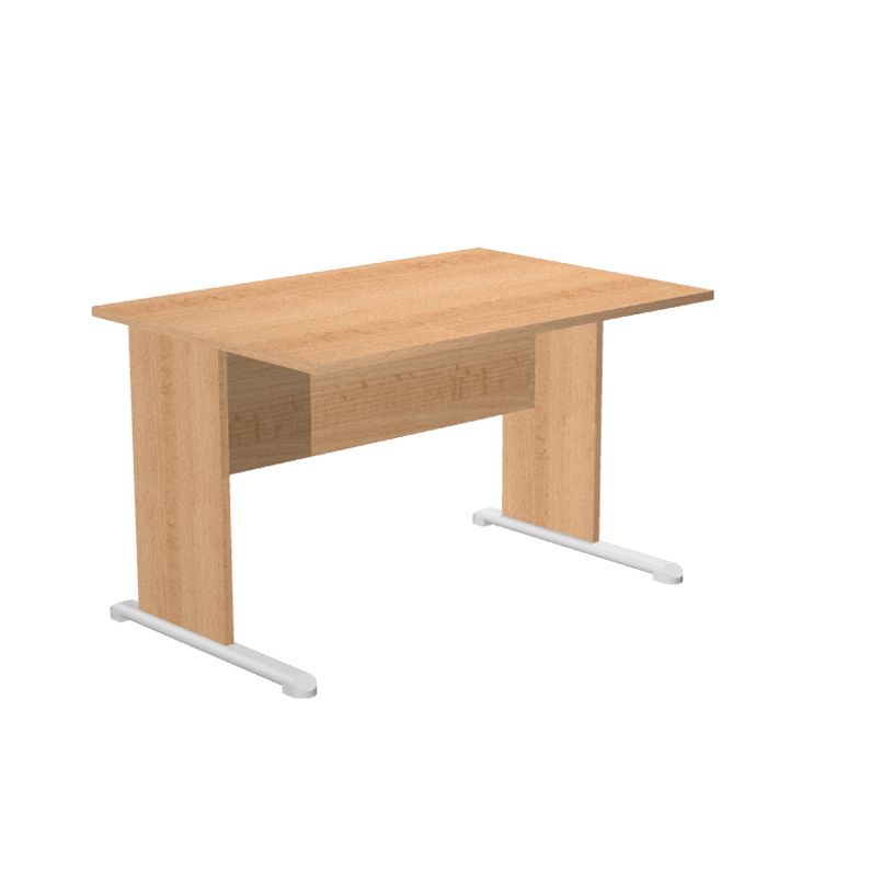 7331920000386-Bureau droit Trend - L120 - Pieds bois - plateau imitation hêtre-P_405165578_1-0