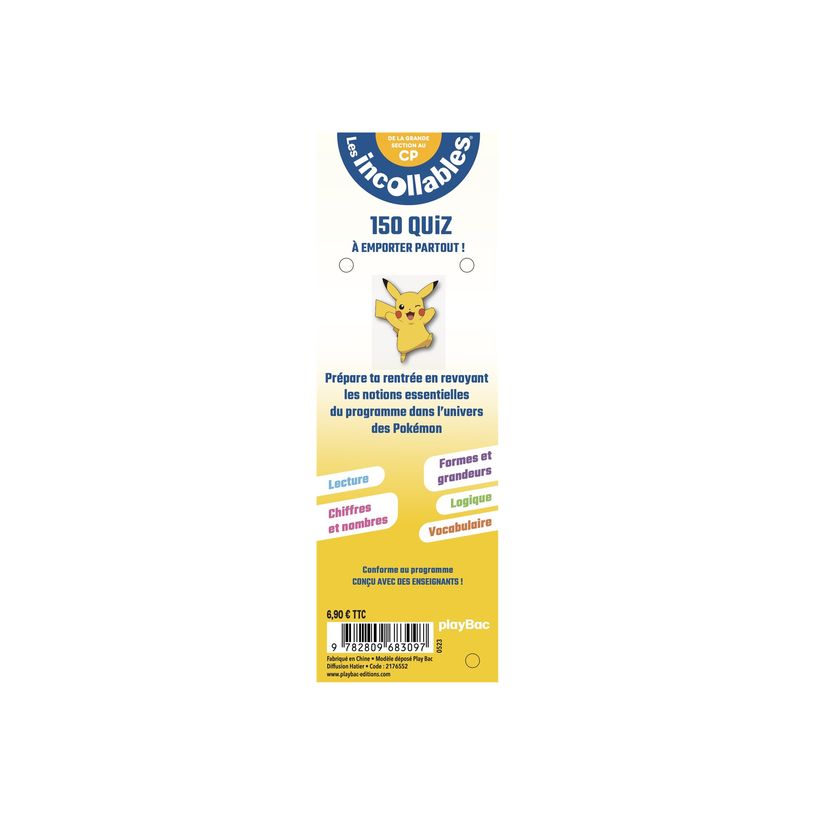 9782809683097-Play Bac - Les Inébranlables - Je vais en CP avec Pokémon - culture générale/quiz, jeu-P_405184112_2-1