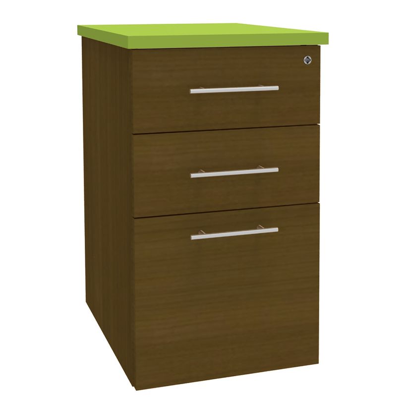 3253310250390-Caisson HT bureau - steely/stelly manager - Profondeur 60 cm - noyer - top vert-P_405185170_1-0