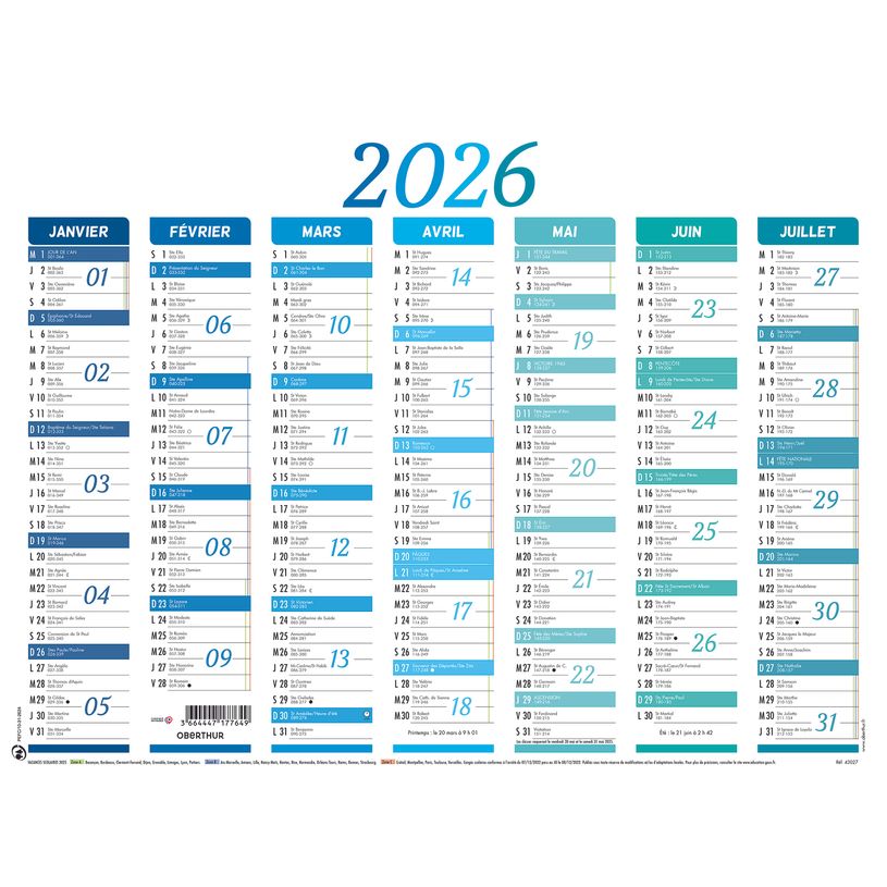 3664447202525-Calendrier Nuance - 7 mois par face - 430 x 550 mm - Oberthur--0
