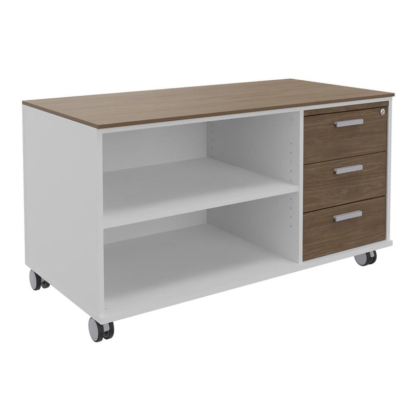 3253310544246-Console mobile KHEOPS - L120XP60XH66 cm - 3 tiroirs - structure blanc perle - finition imi-P_405223997_1-0
