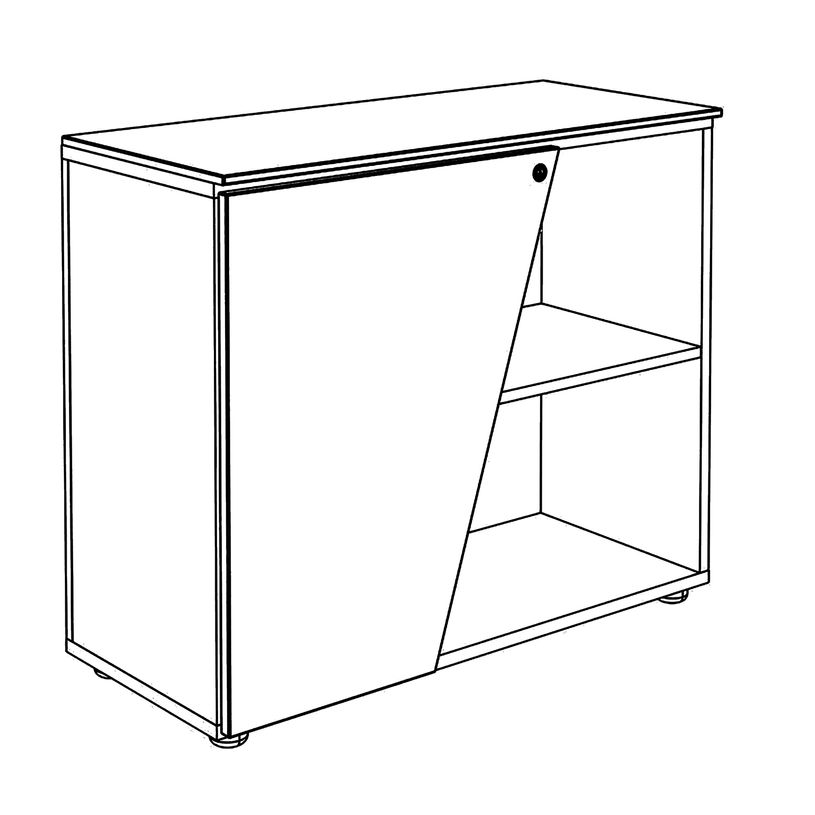 3253310544413-Armoire basse KHEOPS  - porte à gauche - structure carbone - finition imitation chêne cl-P_405224002_2-1