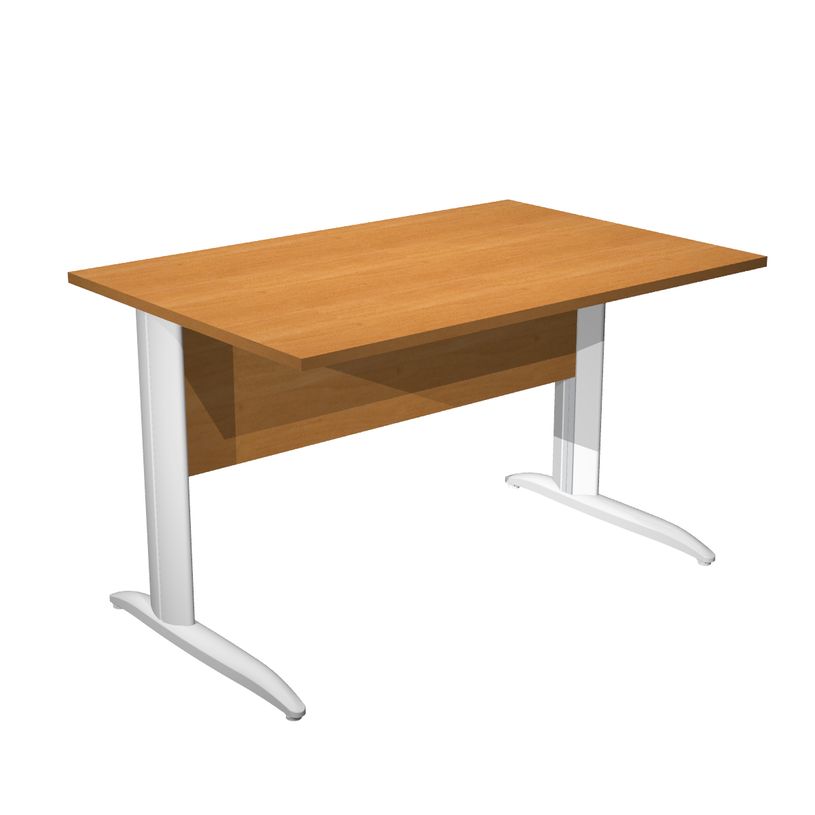 0404052255423-Bureau droit Trend - L140 - Pieds métals - plateau imitation aulne - pied blanc-P_405225542_1-0