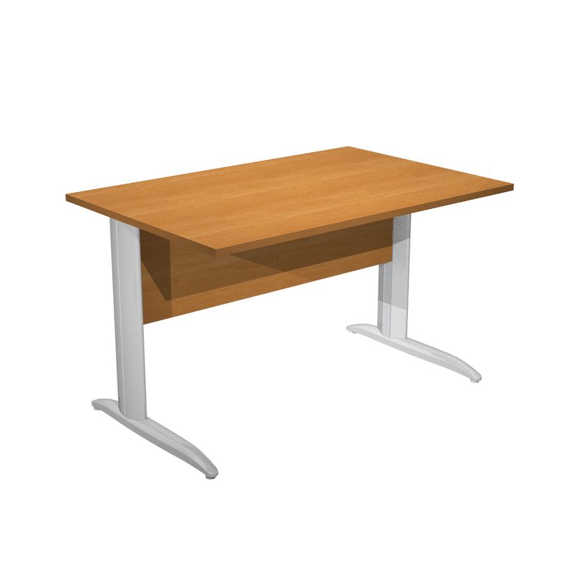 0404052255768-Bureau droit Trend - L160 - Pieds métals - plateau imitation aulne - pied effet chromé-P_405225576_1-0