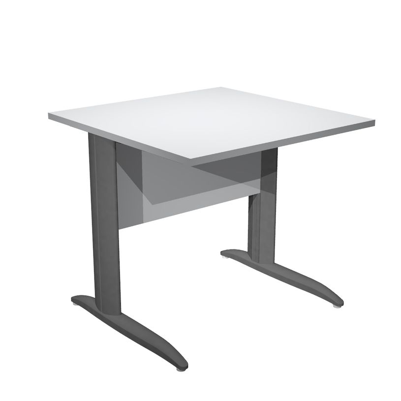 0404052256222-Bureau droit Trend - L80 - Pieds métals - plateau gris - pied anthracite-P_405225622_1-0