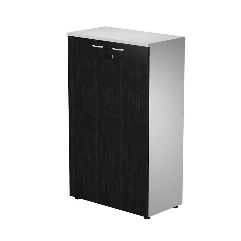 0404052257830-Bibliothèque mi-haute Trend - L80xP44xH120 cm - 2 portes en mélaminé avec serrure - imi-P_405225783_1-0