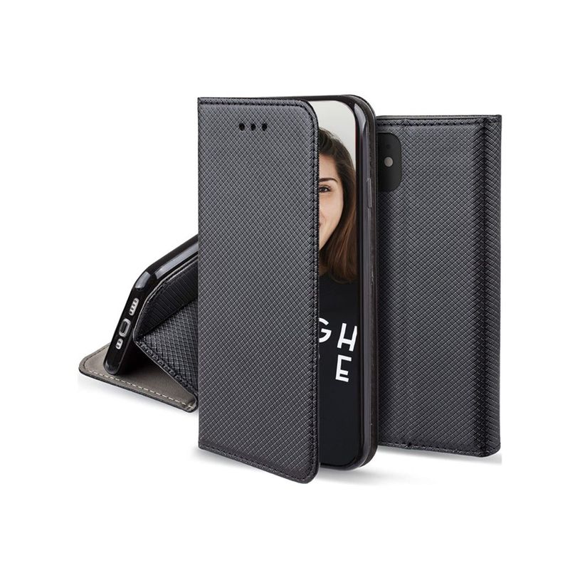 5907457780507-JAYM - Étui à rabat pour téléphone portable - magnétique - cuir artificiel - noir-P_405235404_3-1