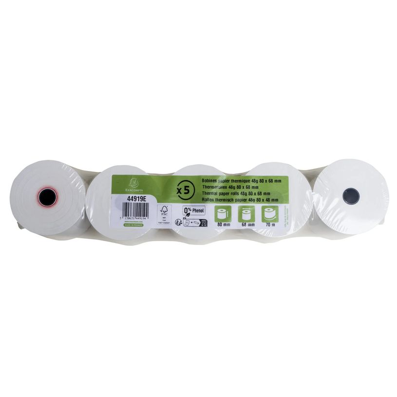 3130631449194-Exacompta - 5 bobines thermiques - TPE - 1 pli - 80 x 68 mm - 70m - sans phenol - blanc-P_405239851_2-1