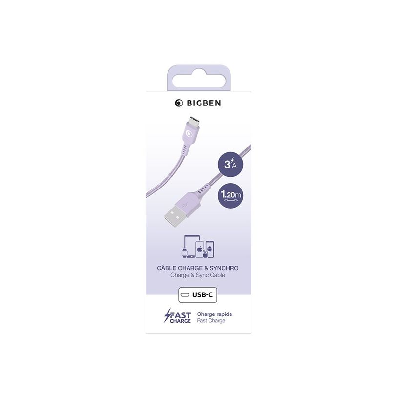 3571211536048-BIGBEN Connected - Câble USB - USB (M) pour 24 pin USB-C (M) - 3 A - 1.2 m - USB Fast Charge (15W), plasti-P_405240125_1-5
