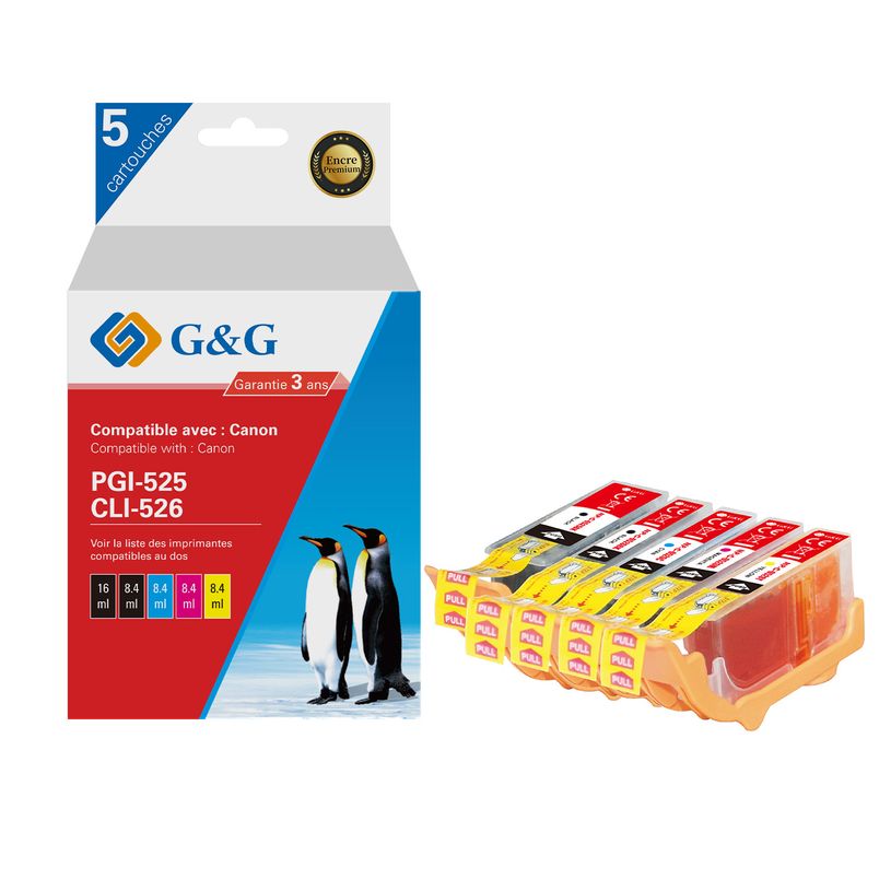 6941881289358-Cartouche compatible Canon PGI-525/CLI-526 - Pack de 4 - noir, cyan, magenta, jaune - G&G-P_405242974_1-0