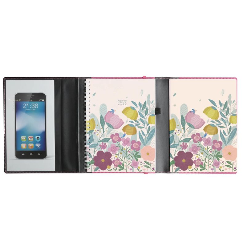 3660942088527-Agenda de bureau Mini Labo All in One EasyTime 21S spiralé - 1 semaine sur 1 page  + 1 carnet de notes ligné -15 x 21 cm ---2