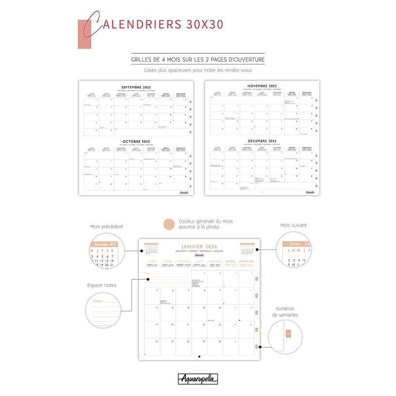 3494150174150-Calendriers 30x30cm 16 mois Aquarupella - Phares--1
