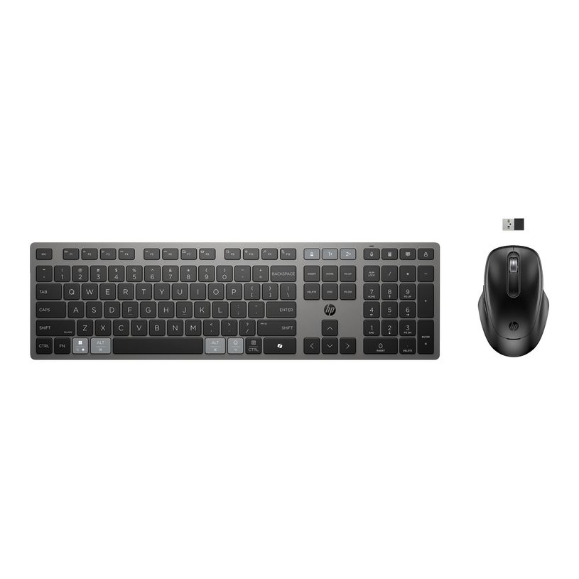 0198122955312-HP 725 - Ensemble clavier et souris - multi-appareils, rechargeable, alimenté par SuperCapacitor - full size - sans fil - 2.4 GHz, Bluetooth - Français - no-P_405246679_5-2