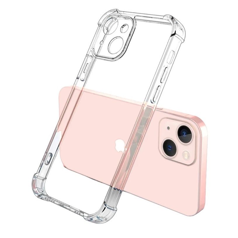 -Coque en silicone transparente pour iPhone 12 - Coins renforcés - protection lentille--0
