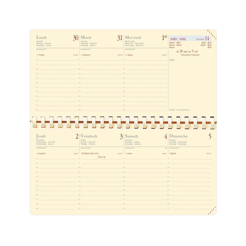0400004221041-Agenda de poche Impala Planital - 1 semaine sur 2 pages - 8,8 x 17 cm - disponible dans différentes cou--3