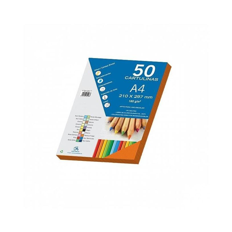 8421938301076-Dohe - Carton - A4 - 50 feuilles - fire orange - 180 g/m² - carton-P_560225_1-0