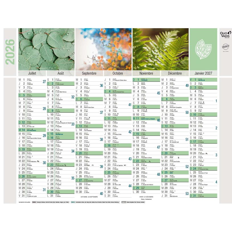3371010263943-Quo Vadis Equology - Calendrier recyclé 7 mois par face - 13,5 x 18 cm--1
