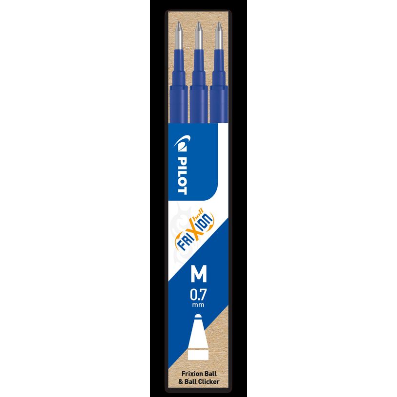 4902505356070-Pilot Frixion Ball - 3 Recharges pour rollers effaçables - 0,7 mm - bleu--0