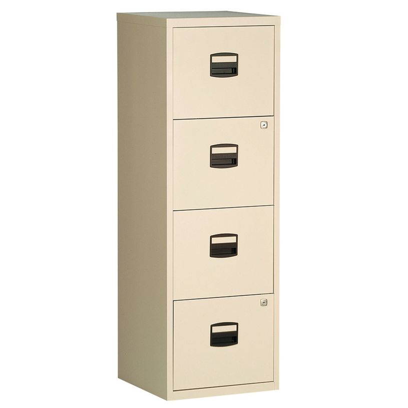0000791494323-Classeur métallique monobloc - 4 tiroirs - H130 x L41 x P40 cm - beige-P_79149432_1-0
