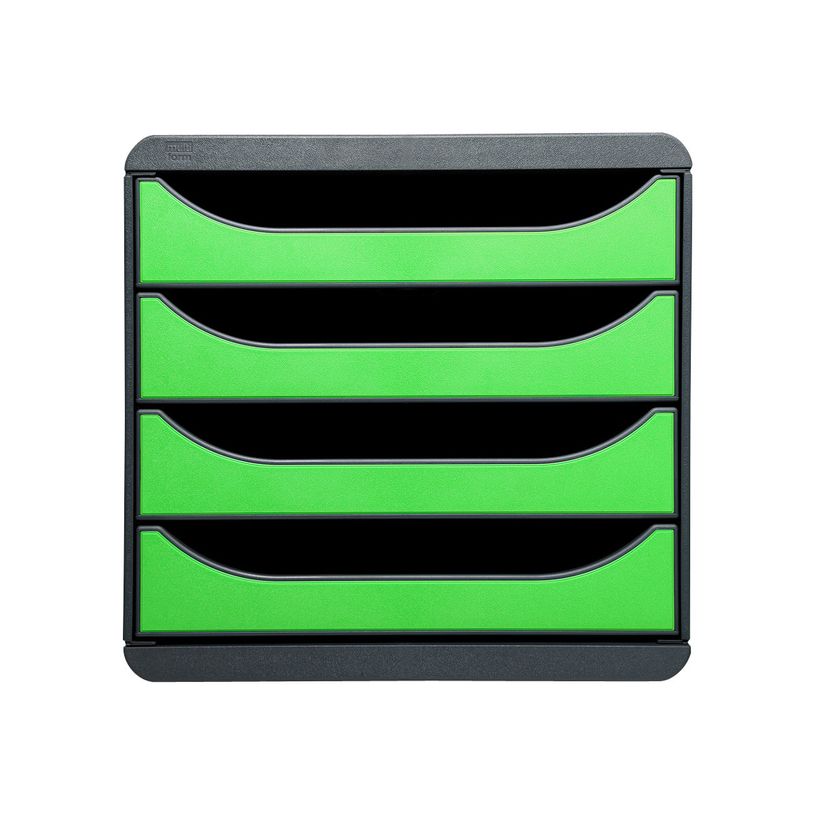9002493421530-Exacompta BigBox - Module de classement 4 tiroirs - gris/vert pomme-P_79151117_1-0