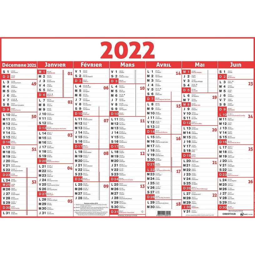 3108720430361-Oberthur Classique - Calendrier 7 mois par face - 33,5 x 43 cm - disponible dans différent-P_79151593_6-5