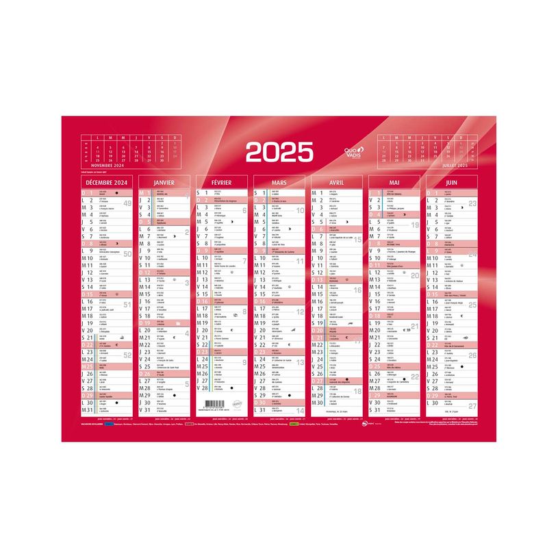 3371010307081-Quo Vadis - Calendrier bancaire 7 mois par face - 40,5 x 55 cm - rouge-P_79349432_1-0