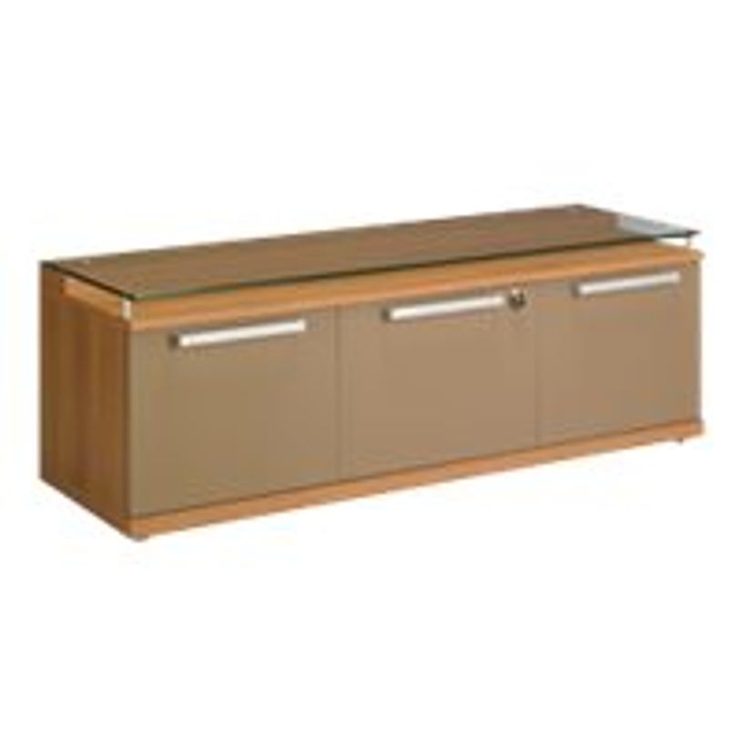 3483600012333-Banc SLIVER - L135 x H46 x P45 - 1 tiroir pour dossiers suspendus et 2 portes - Noyer et br-P_79356210_1-0