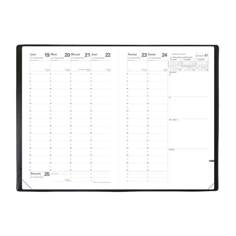 3371010318520-Agenda Club Ministre - 1 semaine sur 2 pages - 16 x 24 cm - gris - Quo Vadis-P_79359856_3-1