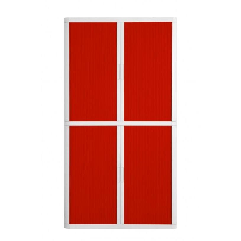 3660141930344-Armoire haute à rideaux EASY OFFICE - 110 x 204 x 41,5 cm - Corps et poignée blanc - Ride-P_79362586_1-0
