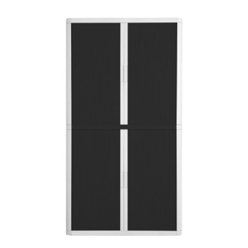 3660141930481-Armoire haute à rideaux EASY OFFICE - 110 x 204 x 41,5 cm - Corps et poignée blanc - Ride-P_79362594_1-0