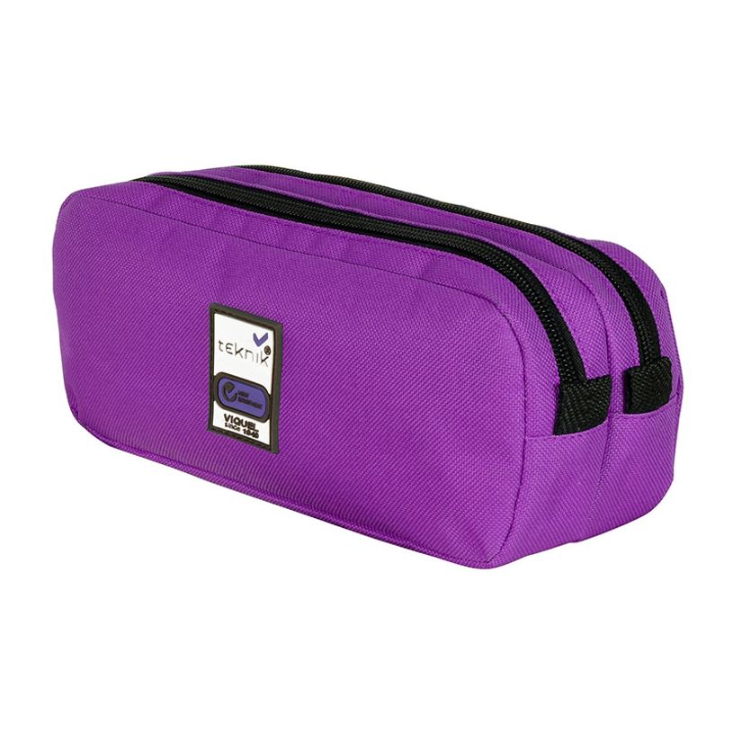 3135258779204-Trousse rectangulaire Teknik Double - 2 compartiments - 4 coloris disponibles - Viquel-P_79363993_3-2