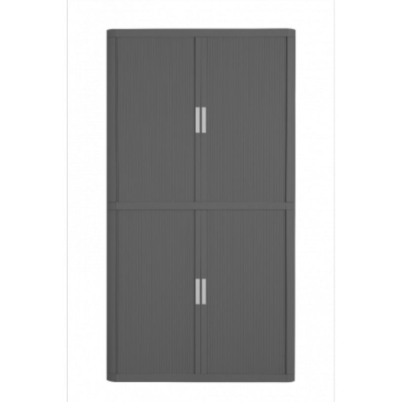 3660141932225-Armoire haute à rideaux EASY OFFICE - 110 x 204 x 41,5 cm - Corps et rideaux anthracite - -P_79364377_1-0