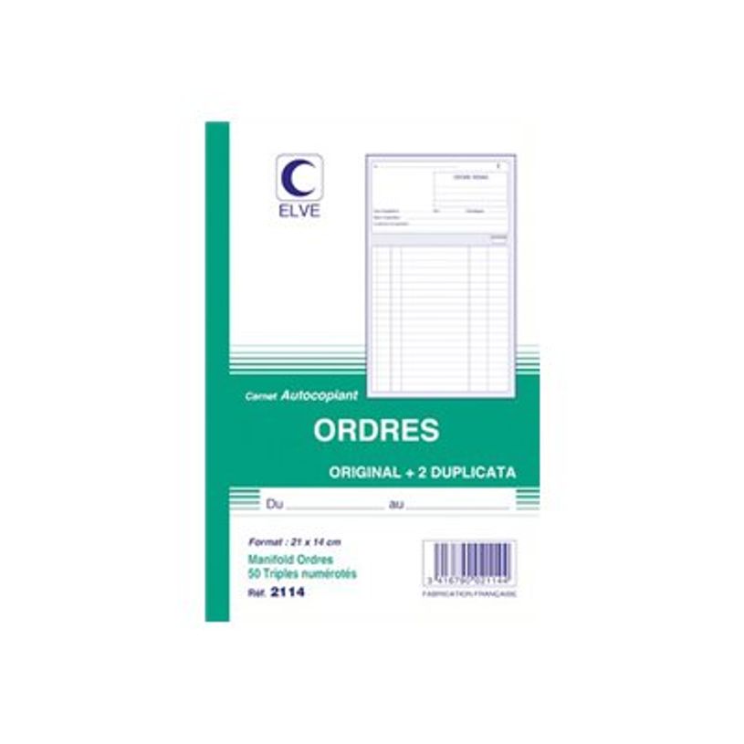 3416790021144-ELVE - Manifold Carnet d'ordres - 50 tripli - 21 x 14 cm-P_79369056_1-0