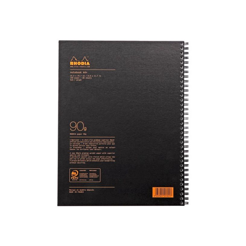 3037921913017-RhodiActive Notebook - Cahier à spirale A4+ (22,5 x 29,7 cm) - 160 pages - petits carreaux-P_79371245_4-1