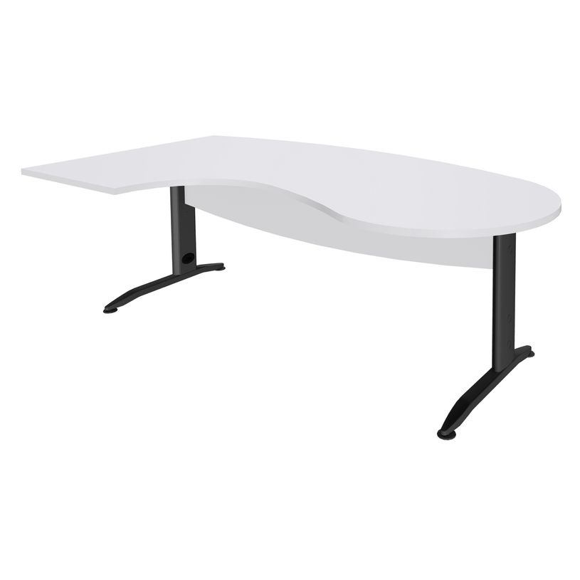 2012348121499-Bureau compact manager retour à gauche IDRA - 200 cm - Pied anthracite - Blanc perle (Pieds de renfort obligato-P_79376871_1-0