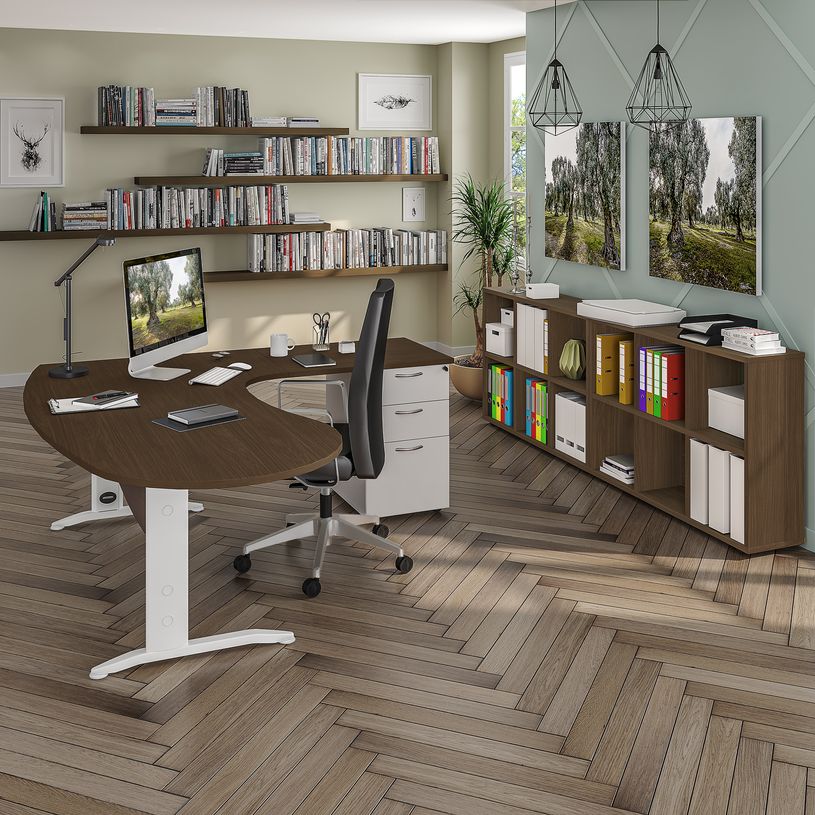 2012348121499-Bureau compact manager retour à gauche IDRA - 200 cm - Pied anthracite - Blanc perle (Pieds de renfort obligato-P_79376871_5-1