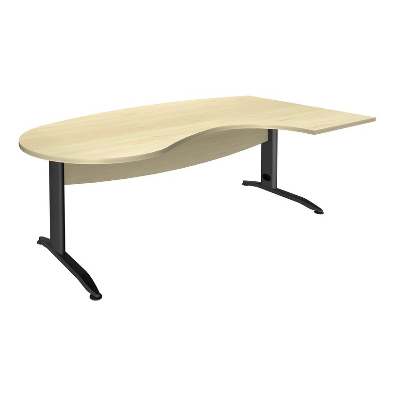 2012348121642-Bureau compact manager retour à droite IDRA - 200 cm - Pied anthracite - Érable (Pieds de renfort obligato-P_79376886_1-0