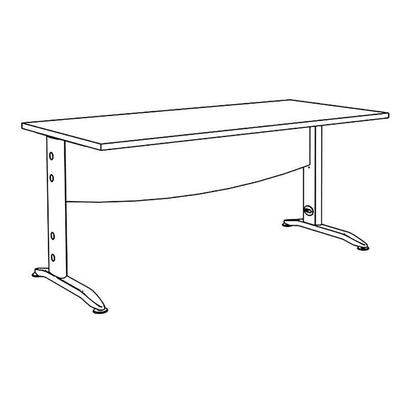 2012348122540-Bureau droit IDRA - L80 cm - Pieds alu - plateau imitation Erable-P_79376976_6-3