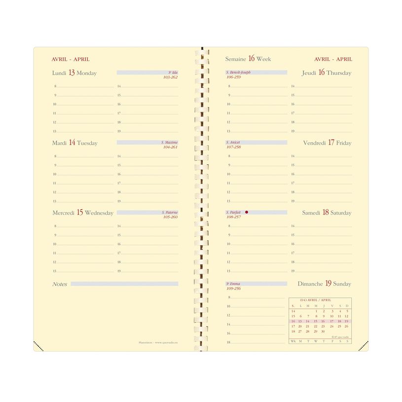 0400793899131-Agenda de poche Soho Planorizon - 1 semaine sur 2 pages - 8,8 x 17 cm - noir - Quo Vadis-P_79389913_2-1