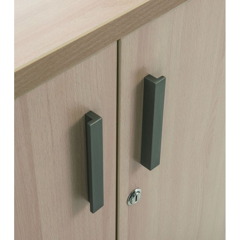 3253310132597-Armoire basse 2 Portes INEO/LEVEL/STEELY/WOODY - H72 x L80 x P47 - Corps blanc - Dessus et -P_79395820_2-1