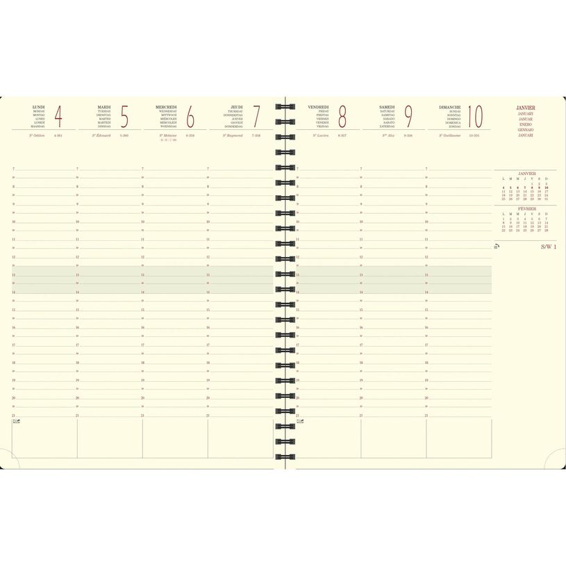 2012349915516-Agenda spiralé Duo Kaa Eurotime 27S - 1 semaine sur 2 pages - 21 x 27 cm - disponible dans différentes cou--2