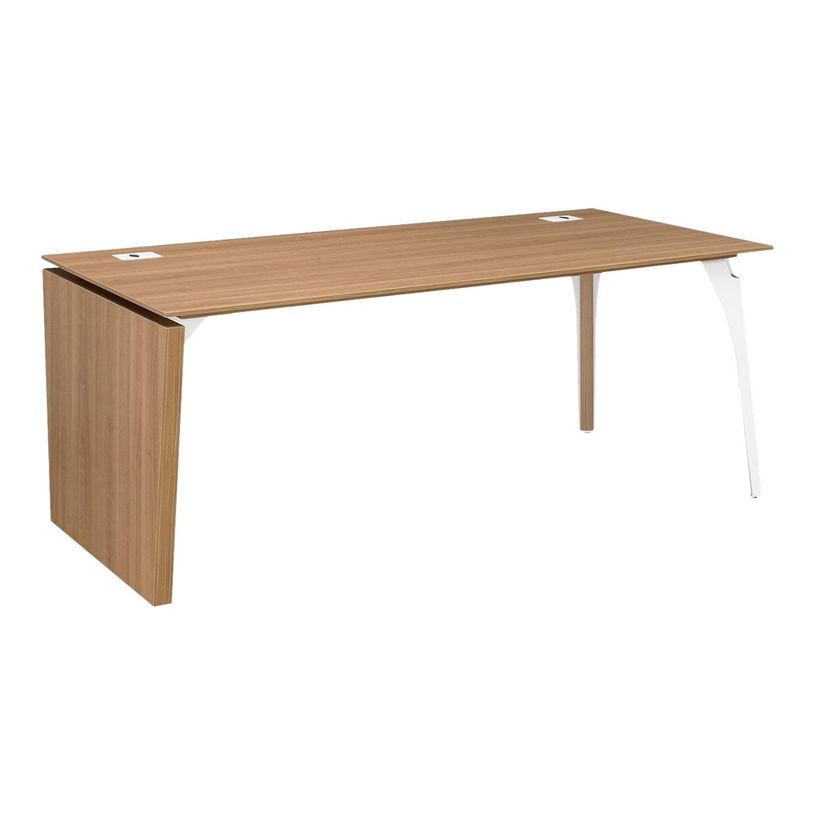 3483600600097-Bureau - XENON - Merisier - L 190 cm - pieds panneaux/métal réversible-P_79406871_1-0