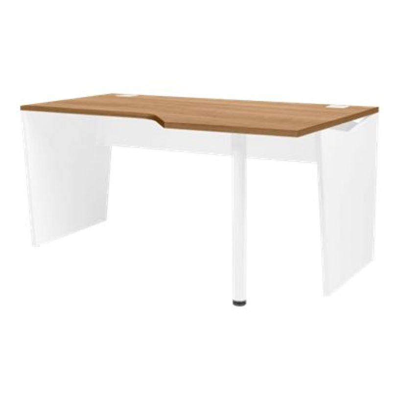 3483600722218-Bureau compact 90° à droite YES ! - 160 cm - Pieds panneaux fixes - Merisier-P_79409735_1-0