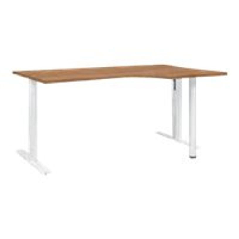 3483600722348-Bureau compact 90° à droite YES ! - 160 cm - Pieds ajustables blancs - Merisier-P_79409741_1-0