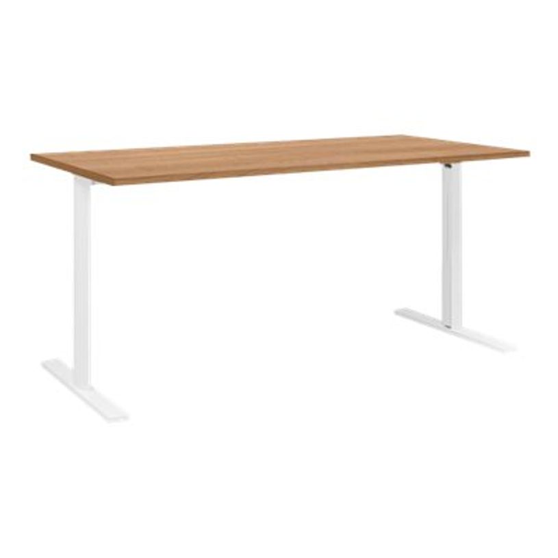 3483600722386-Table de réunion modulaire YES ! - 140 cm - Pieds blancs - Merisier-P_79409787_1-0